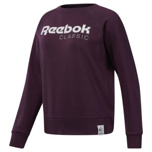 Bluza Damskie Reebok Classic Big Logo Fleece Crew Fioletowe PL 14MWEAY